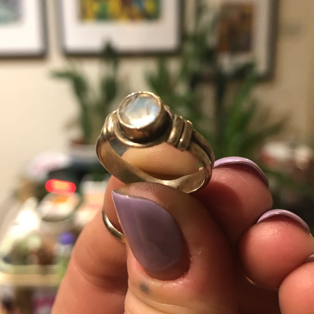 Sterling Silver Rainbow Moonstone Ring